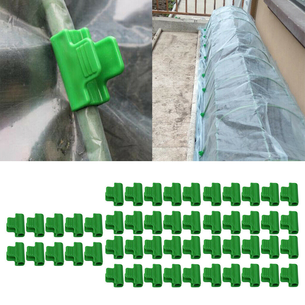 50 Piece Pipe Clamps 11mm/0.43inch Stakes Greenhouse Film Outdoor Garden