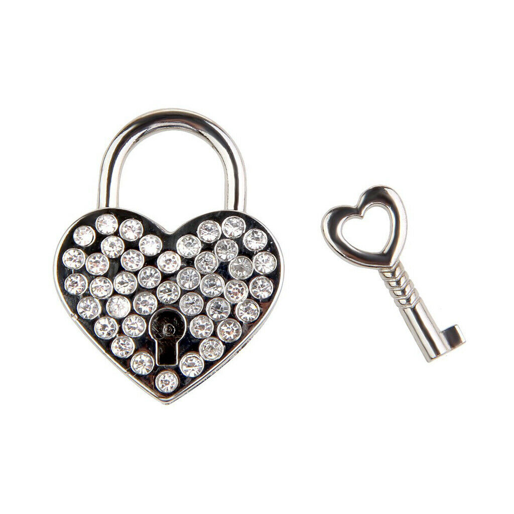 Cute Elegant Heart Type Lock Padlock with Key for Drawers Collectibles Gift