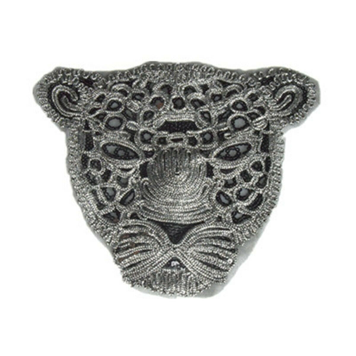 2PCS Panther Sequins Embroidered Sew on Patches For Clothing Sewing  Applique