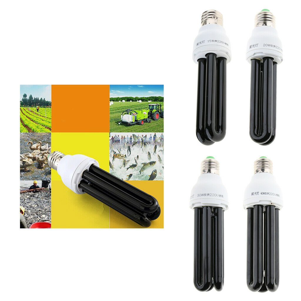E27 15W 220V Energy Saving UV Black Stage Lamp Light Bulb Blacklight
