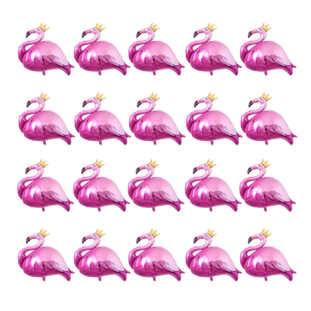 20Pcs Lovely Flamingo Aluminum Foil Balloons Kids Baby Shower Party Toys