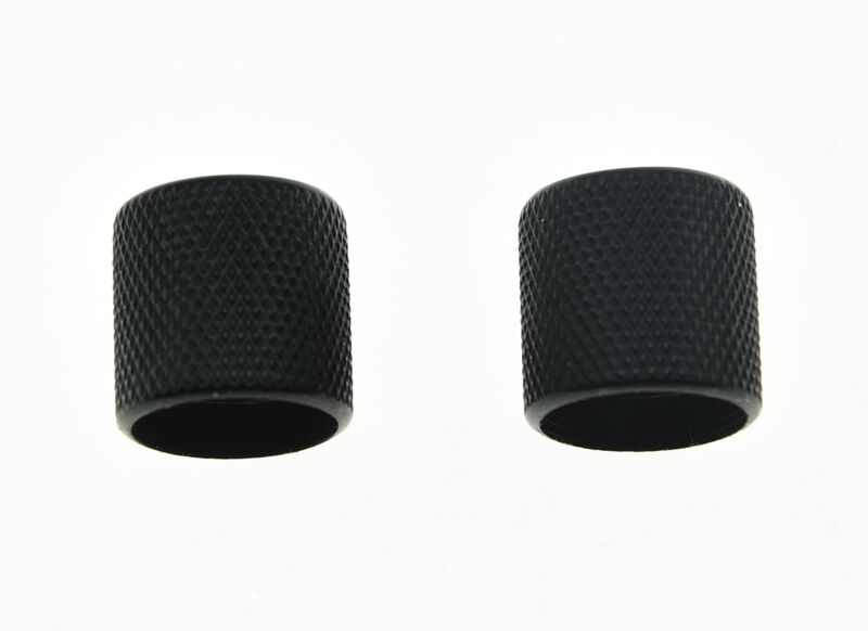 2x Black 18mm Guitar Bass Flat Top Barrel Knobs Tele Telecaster Guitar Knobs