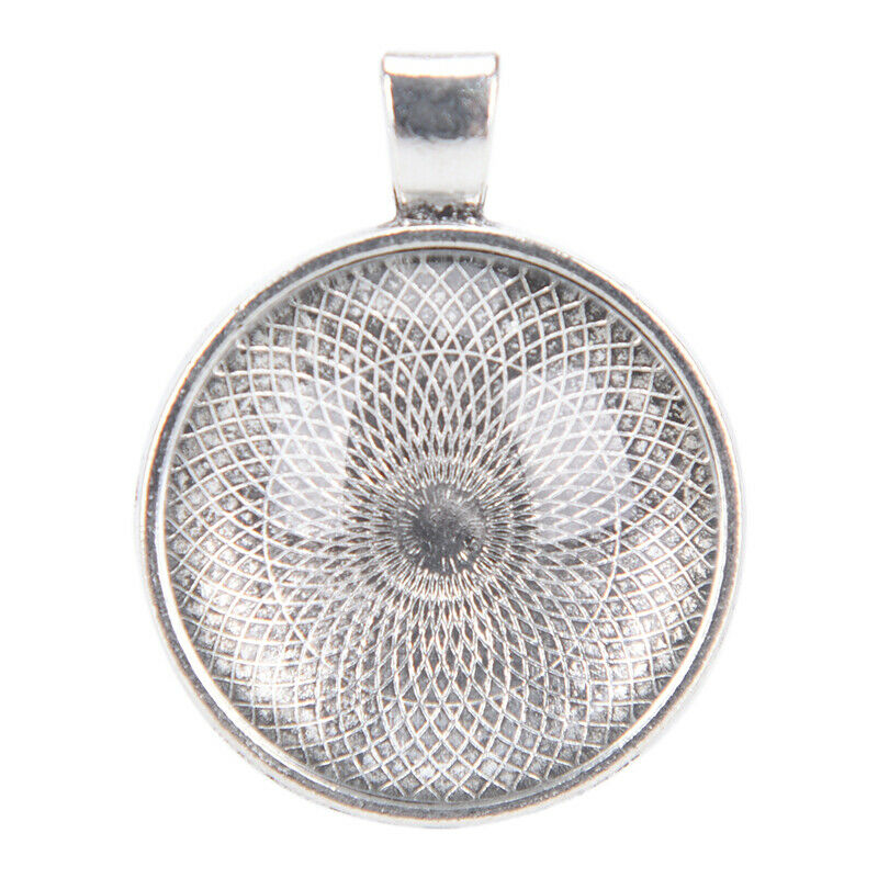 60pcs Pendant Trays Bright Glass Cabochon Necklace Cord for Photo Pendant DIY Fx