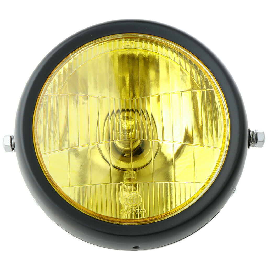 Retro Lens Round Amber Headlight for Motorbike