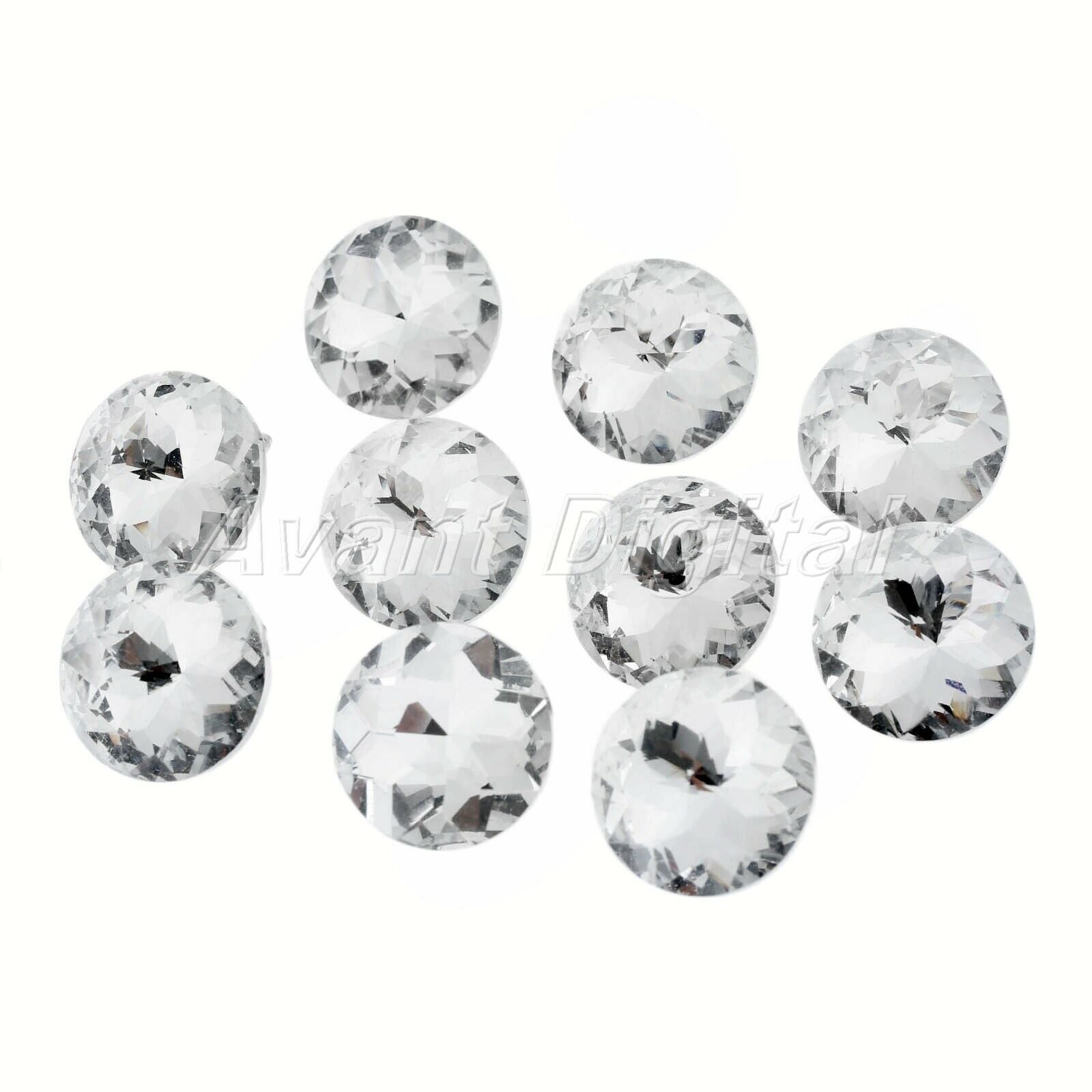 2.5cm 10pcs Sofa Screw Sew Buttons Crystal Upholstery Nails Tacks Shiny Pattern