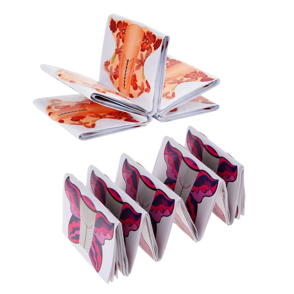 200pcs Square Nail Art Tips Extension Guide Form Stickers For Acrylic UV Gels