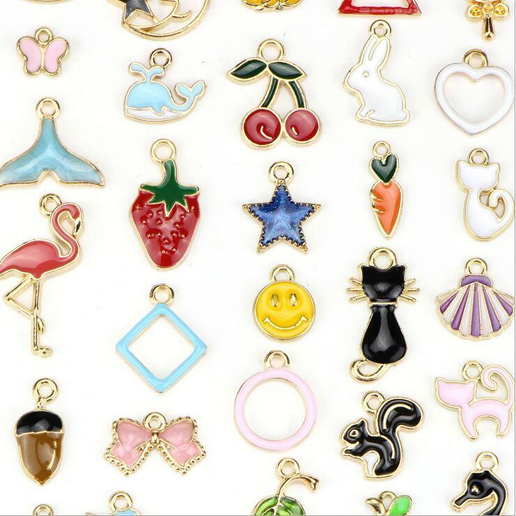 30pcs Mixed Drop oil Pendant Unicorn/Flamingo DIY Necklace Bracelet accessories