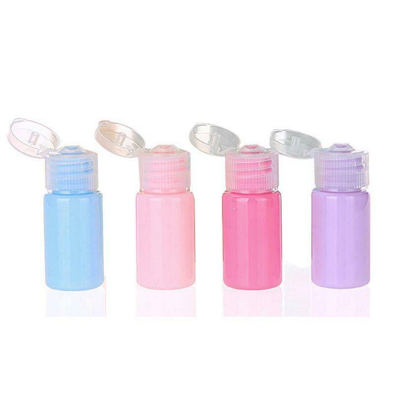 8Pcs 10ml Macaron Color Refillable Cosmetic Empty Bottles with Clear Flip Lid