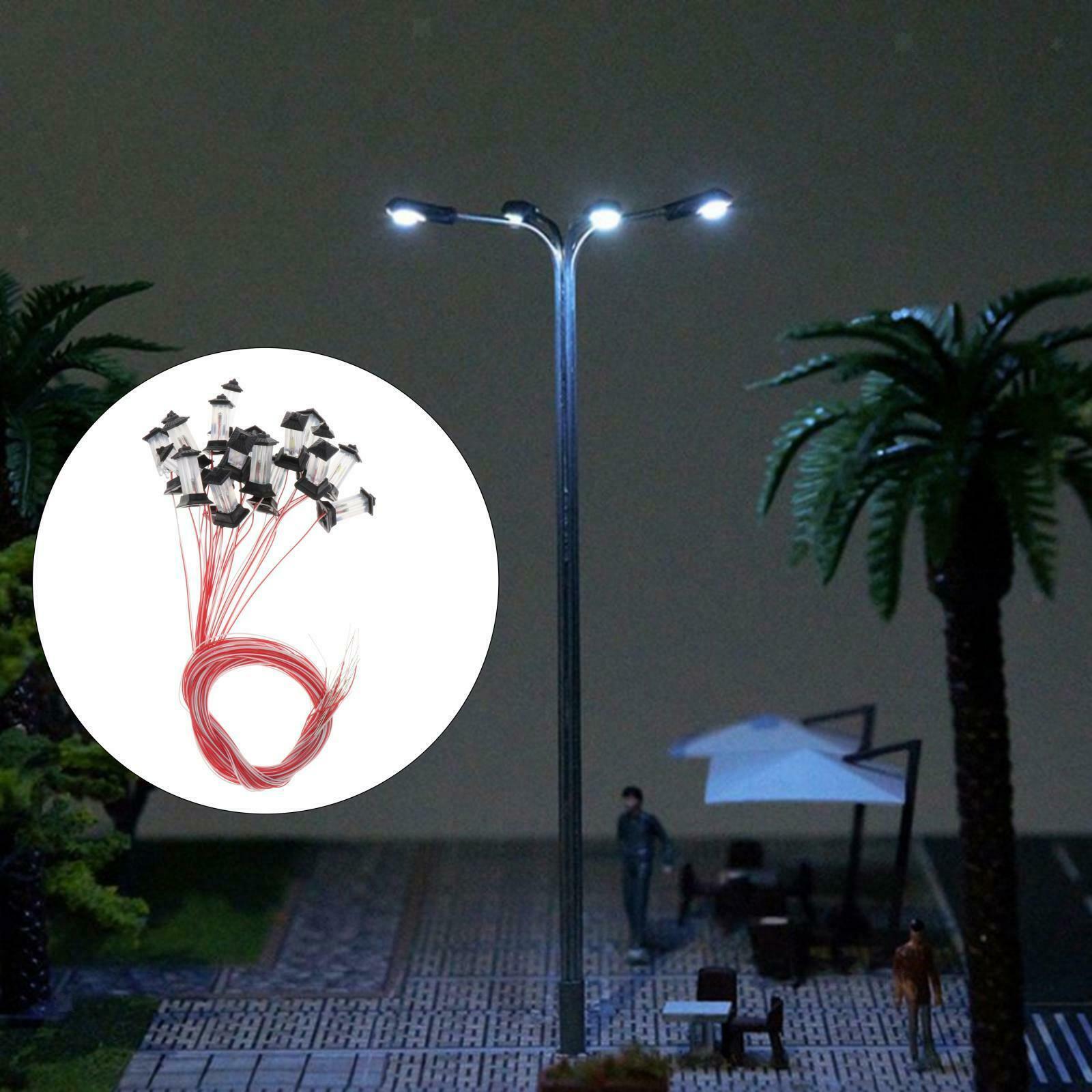 20pcs Lawn LED Light Micro Landscape Railroad Lamppost Accessories 1: 100 Gauge