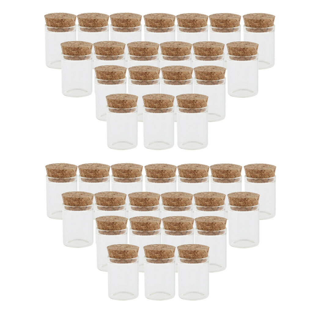 40x 10ml Mini Cork Glass Bottle Vials Jar with Cork Stopper for Sample Craft