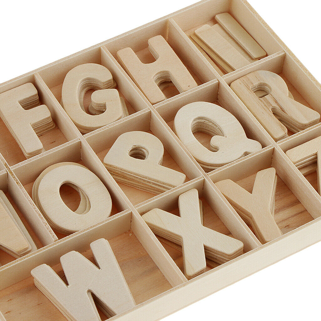156pc Set Wooden Letter Wood Upper Case Letters Alphabet for Arts Crafts DIY