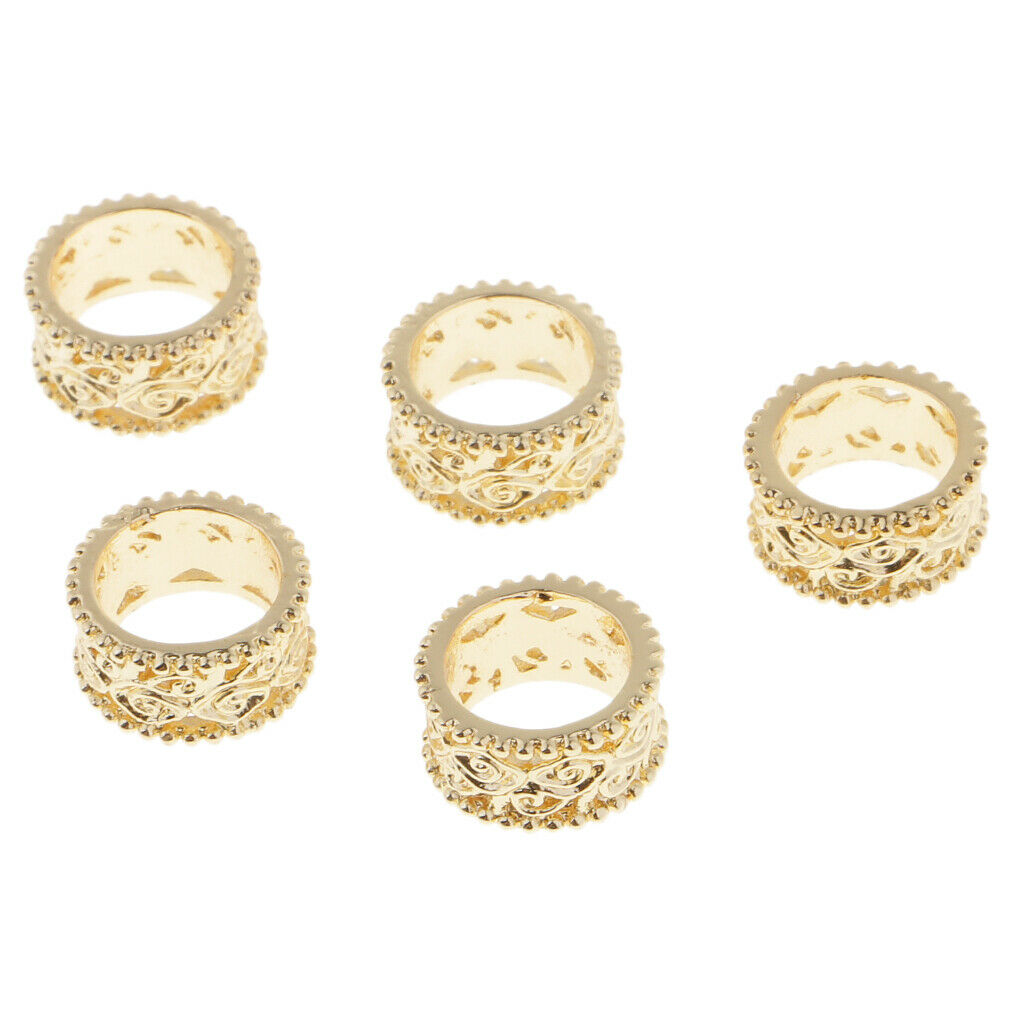 5 Pcs Metal Golden Spacer Loose Beads Jewelry Making Craft DIY