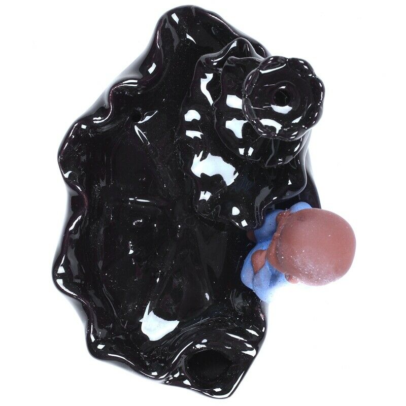 Little Monk Backflow Incense Burner Home Decoration Creative Ceramic Cone WateX6