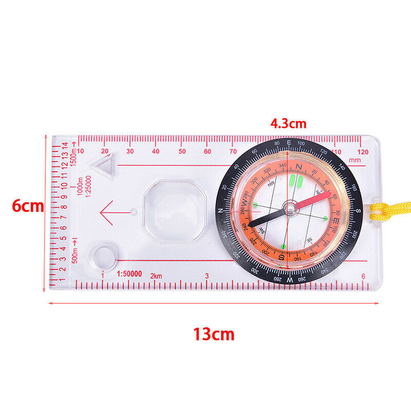 Outdoor Camping Directional Cross-country Compass Ruler Map Scale Compass.l8