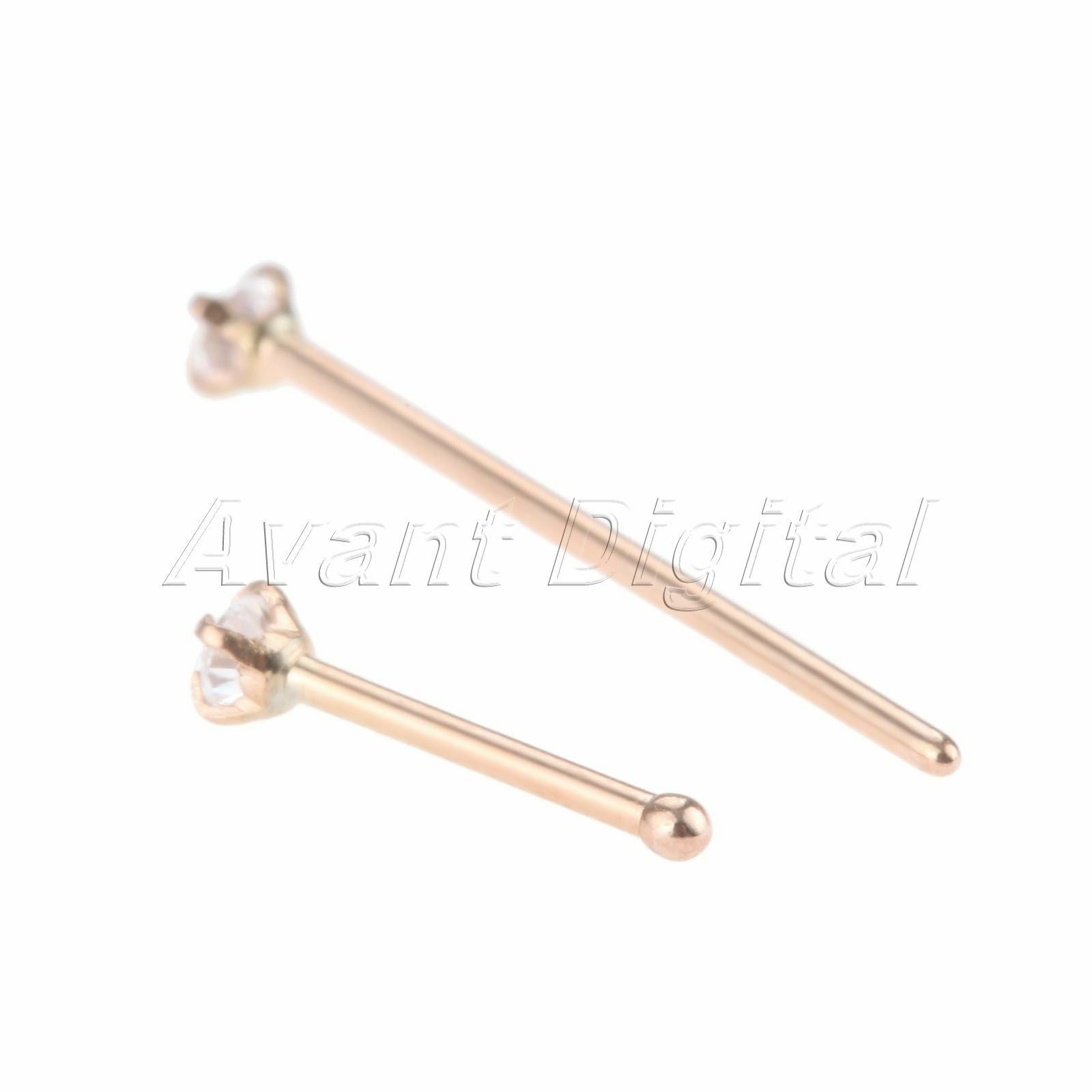 Multifunctional Nose Ring Stud Screw for Men Women Diamond Piercing Rosegold 5pc