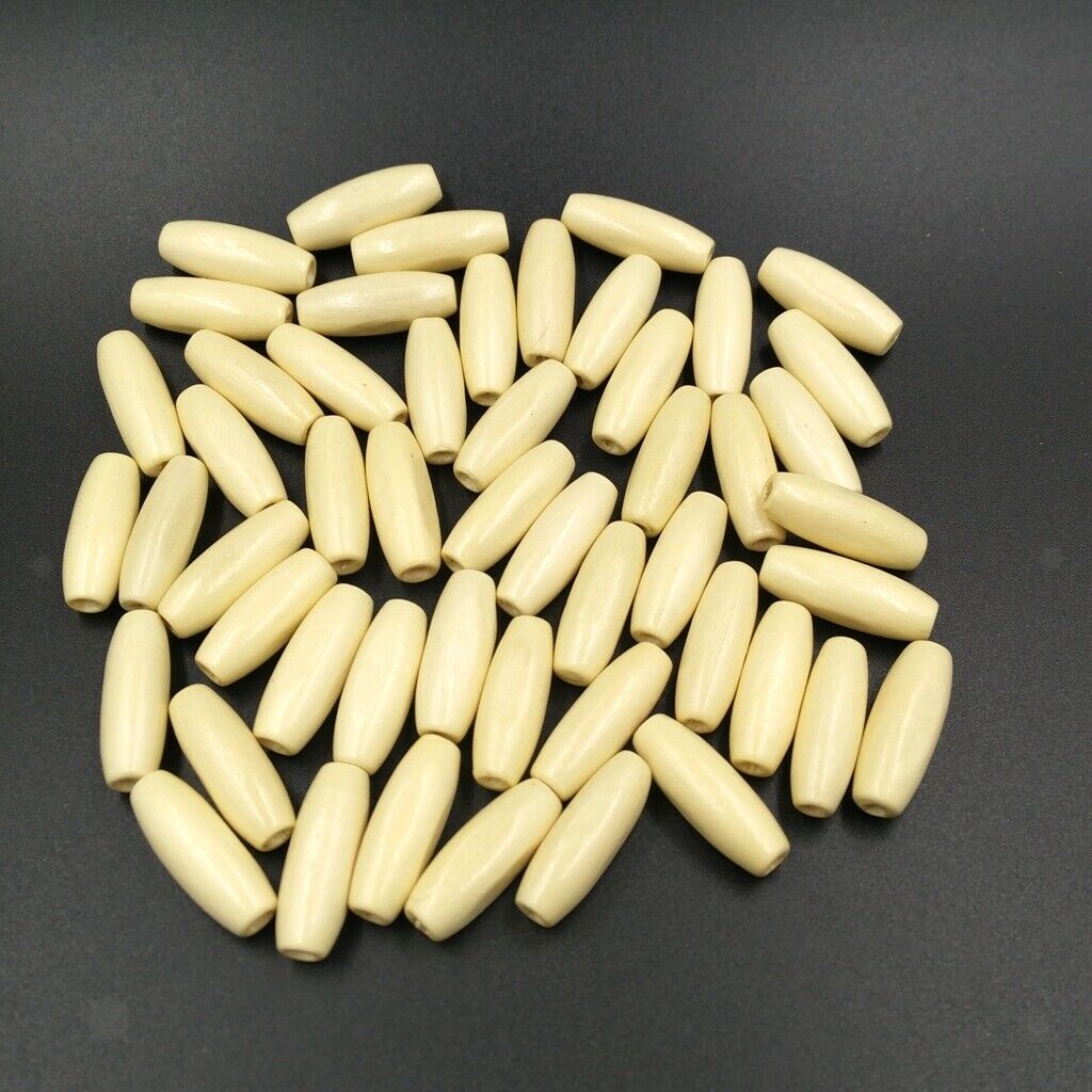 100pcs Brown and Beige Oval Wooden Boho Style Beads Jewellery Findings 23mm