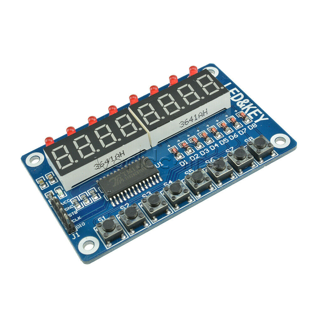 8-Bit LED Digital Tube Common Cathode 8 Keys TM1638 Display Module for Arduino