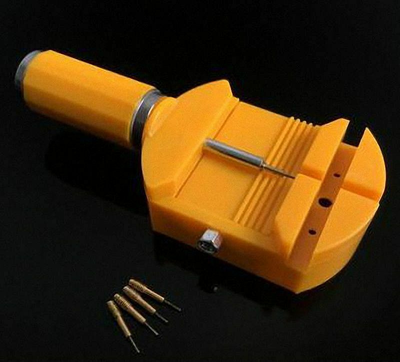 1 Set Punch Set Strap Link Pin Remover wiith Watch Bracelet Holder Block [M_M_S]