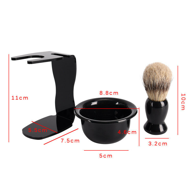 3 In 1 Shaving Soap Bowl +Shaving Brush+ Shaving Stand Men Beard Cleaning ToBDA