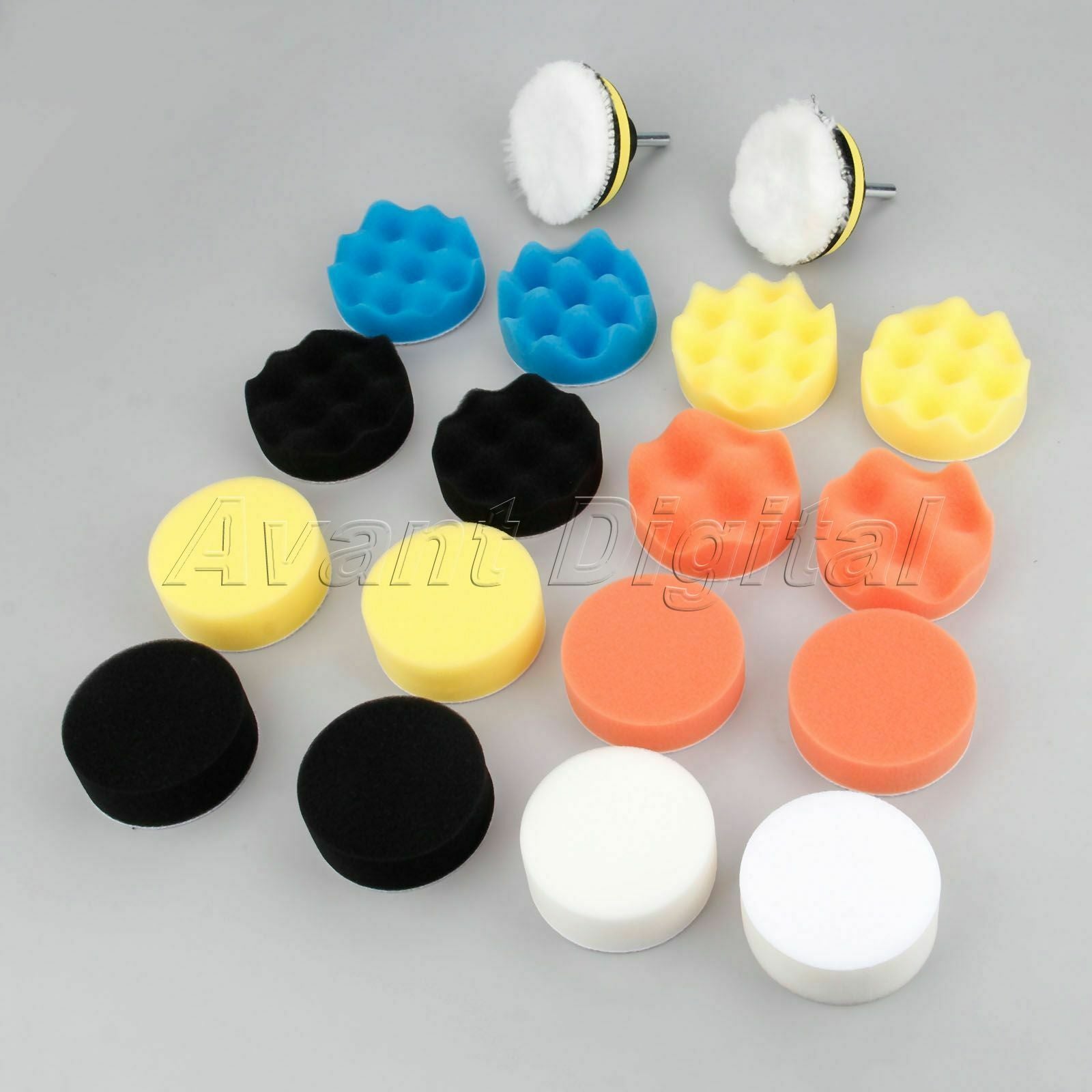 22Pcs 3" Inchinch Buffing Waxing Pads With M10 Drill For Car Polishing Cleaning