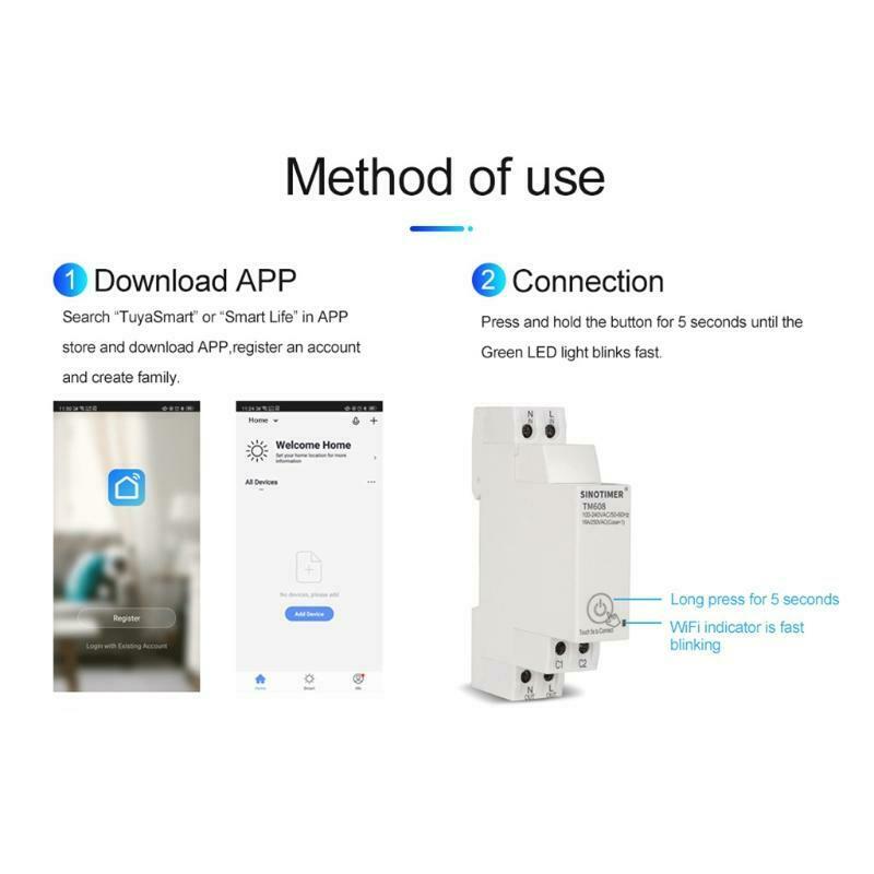 1 Phase WIFI Energy Meter w Timer Switch APP Remote Control 100-240VAC 110V 220V