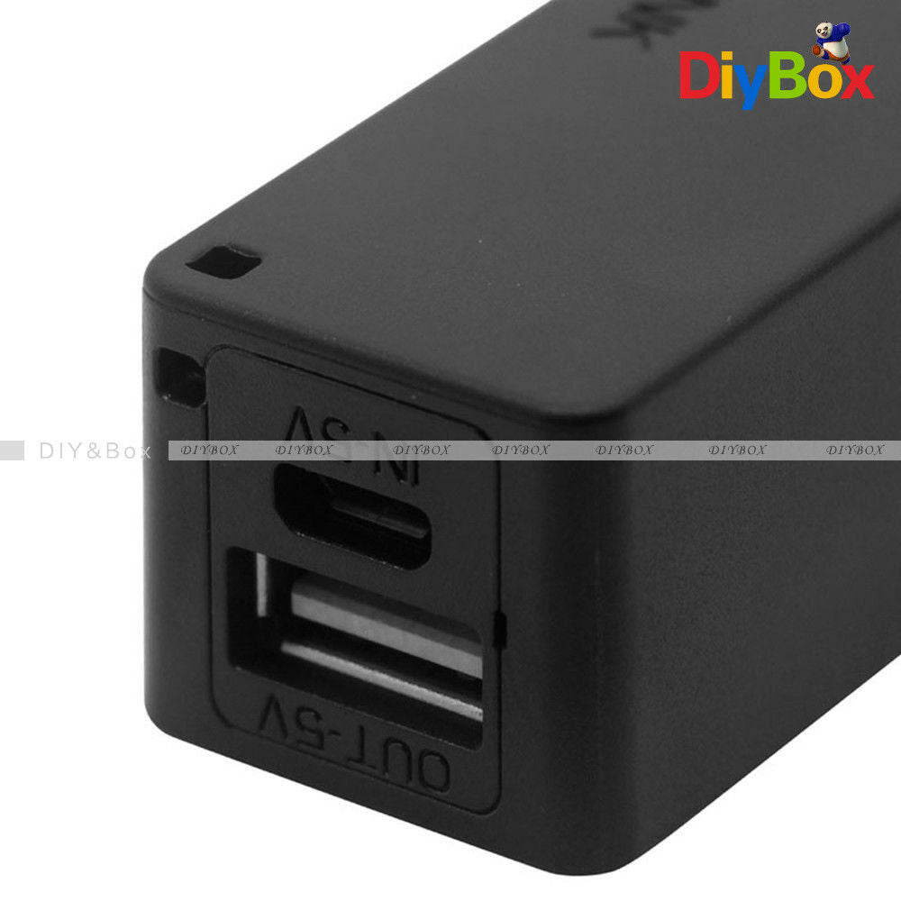 DIY Black USB Power Bank Charger Pack Box Battery Case For 1x18650 Portable