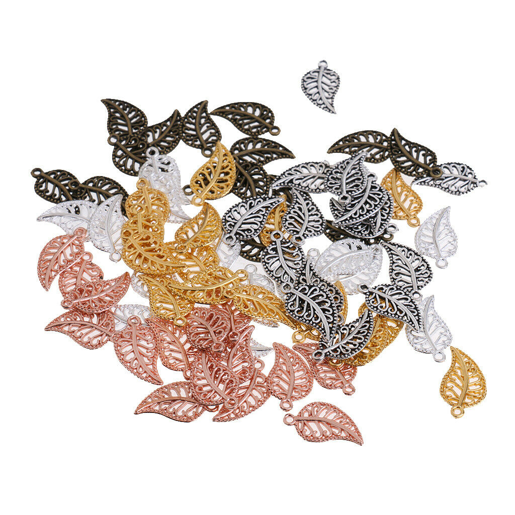 75pcs Jewelry Making Beads Leaves Charms Pendants DIY Jewelry