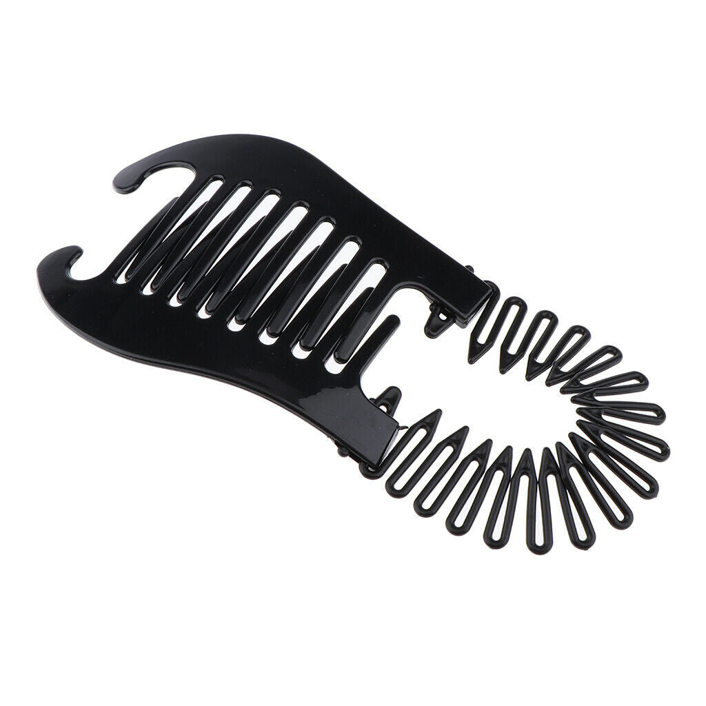 6x Plastic Styling Braiding Clips Bun Twist Maker Claw Grip Black+Brown