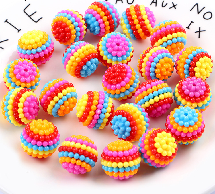 20X Acrylic Multicolor Splice Beads Beading Earring Bracelet Accessorie