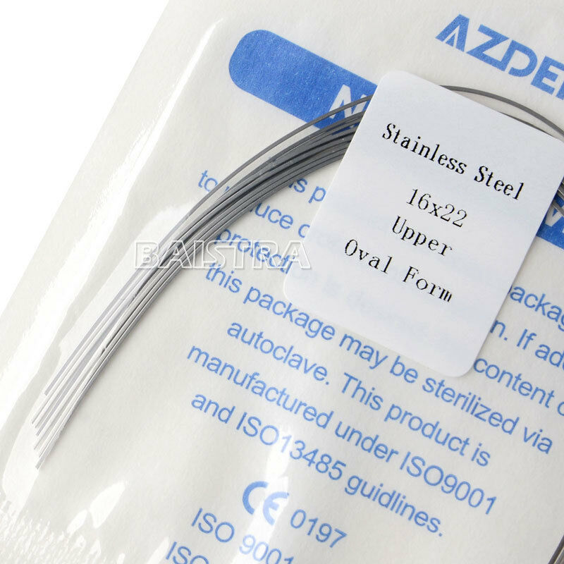 50X Dental Ortho Stainless Steel Rectangular Arch Wires 16x22 Upper Ovoid Form
