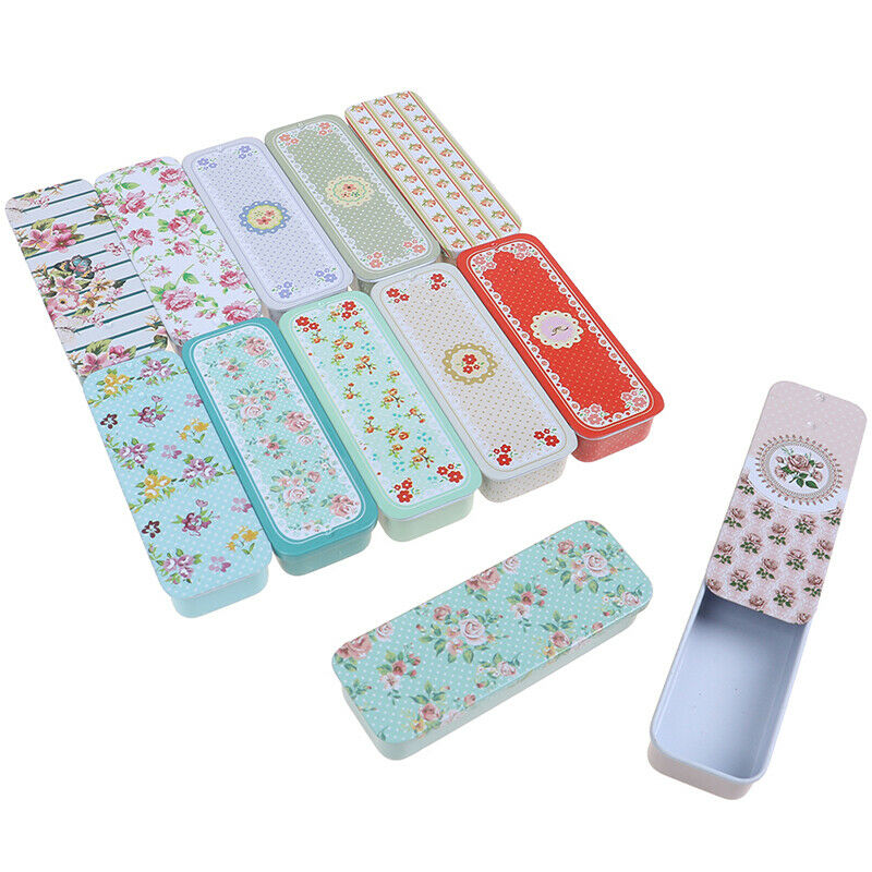 Rectangular Slide Cover Mini Iron Box Storage Pill Case Portable Tin Cont.l8