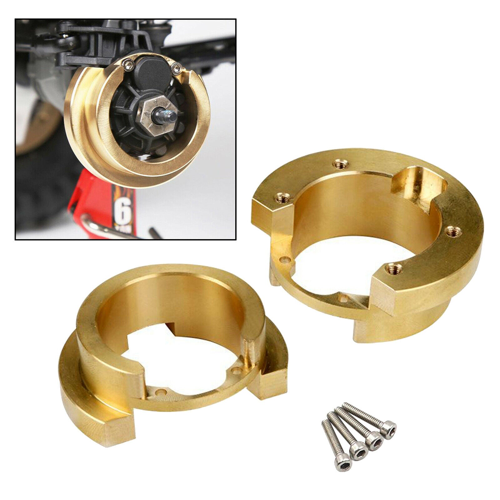 2x RC Heavy Duty Brass Counterweight for TRX4 1/10 Scale RC Rock Crawler Car