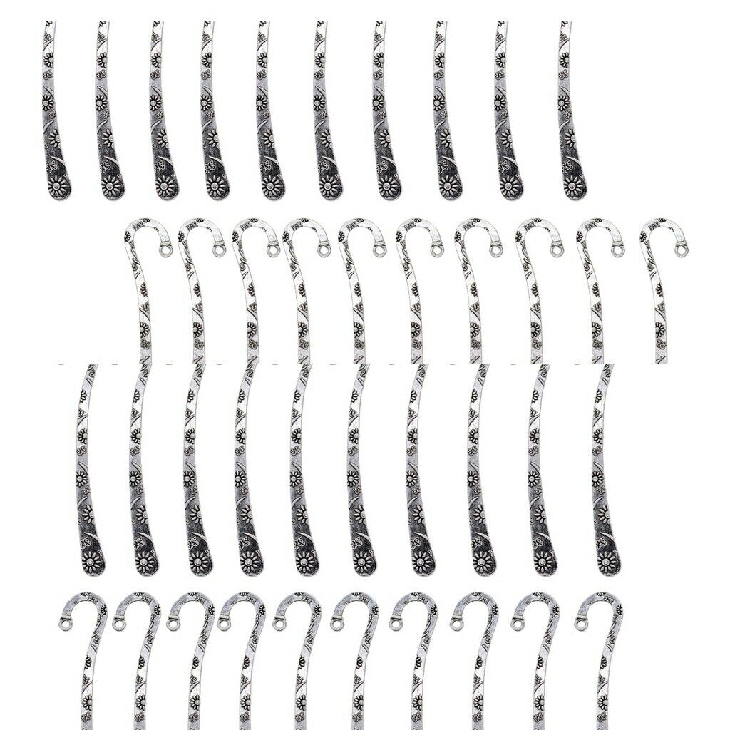 20x Tibetan Tone Metal Bookmarks Label Stationery Beading Hook Book Marker
