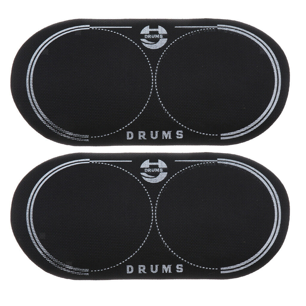 2 Pcs Double Bass Drum Patch for Drumheads Kick Pad Accessory Black