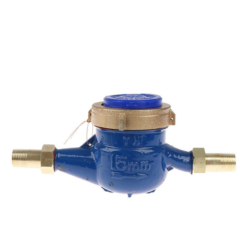 Water Meter Heavy Duty Brass Flow Measure Tap Cold Water Meter Home Garden WF