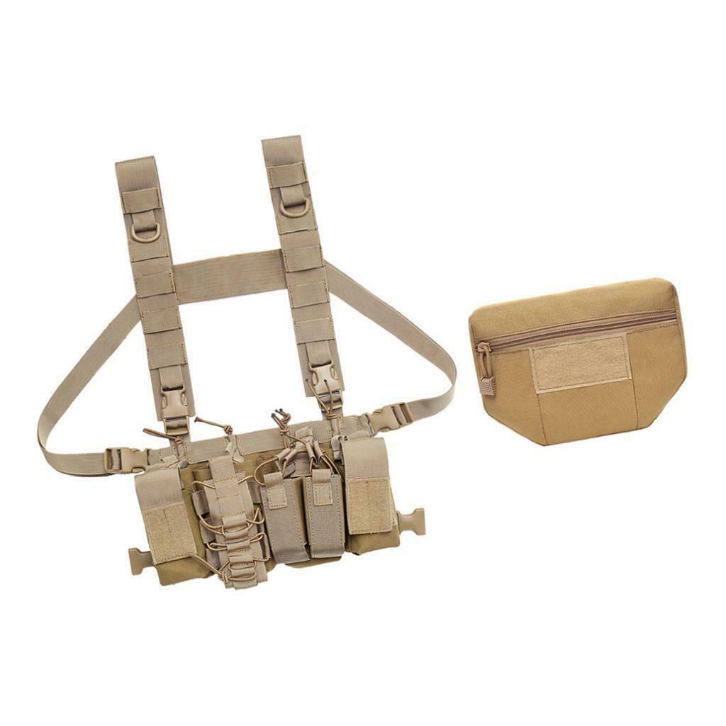 Multi-functional Molle Vest Pouch Chest Bag Tools & Belly Pouch Khaki