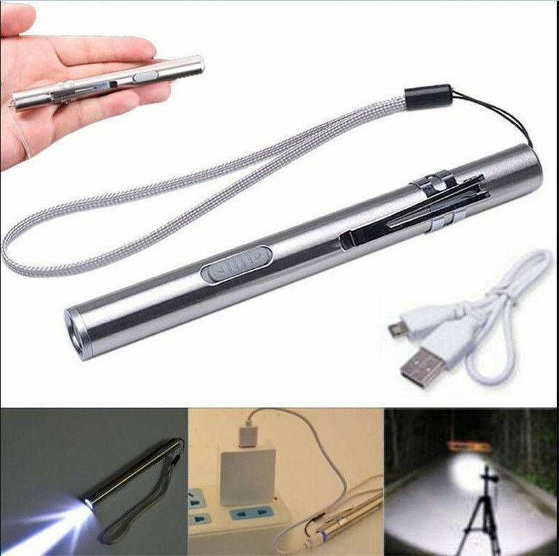 10000Lumens Portable Super Bright Led USB Rechargeable Pen Pocket Torch Lamp USA