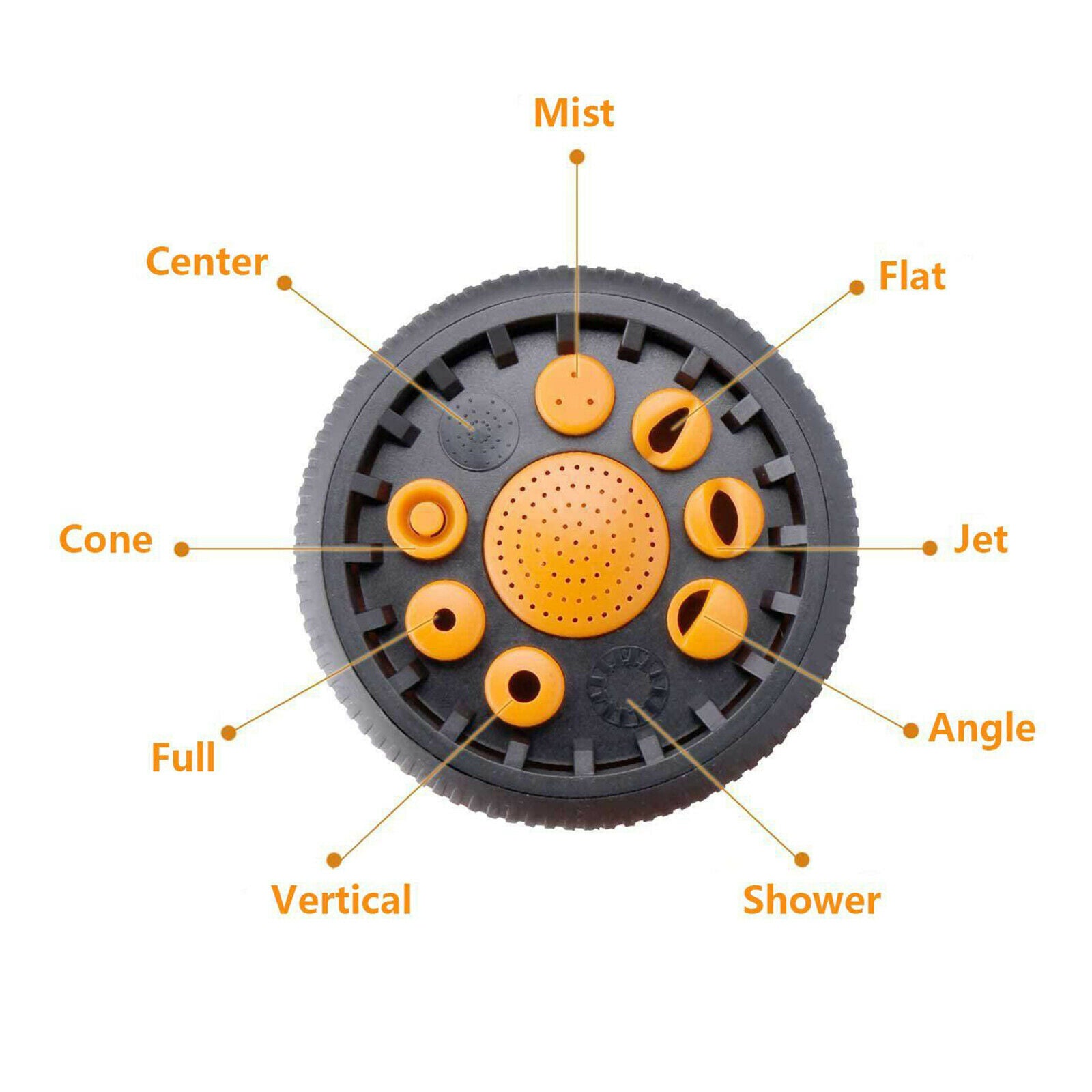 High Pressure Jet Garden Water Hose Spray Nozzle 9 Adjustable Patterns
