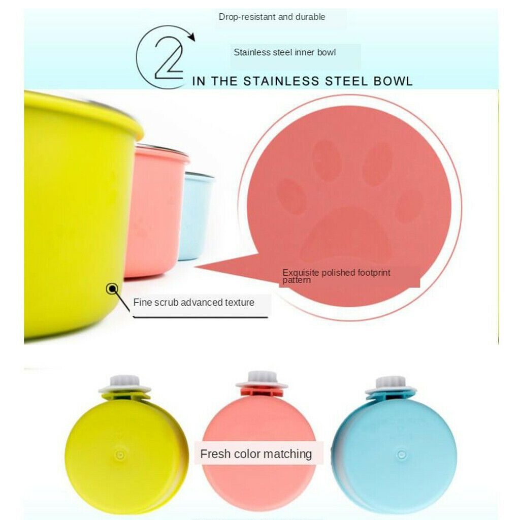 Pet Raised Food Water Bowl Hanging Pet Bowl for Cats Dogs Small Blue