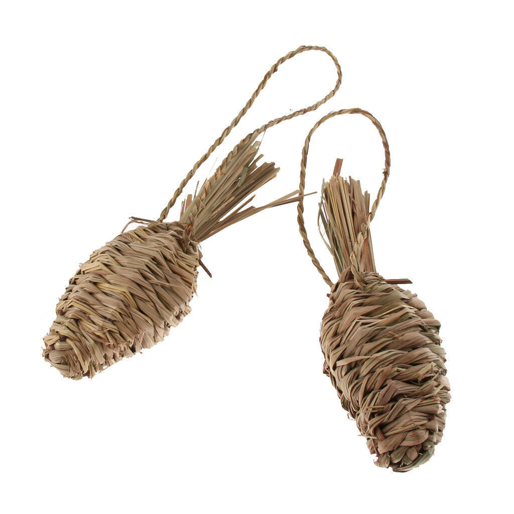 2Pcs Natural Grass Carrot Radish Bird Chewing Bites Toys For Small to Large