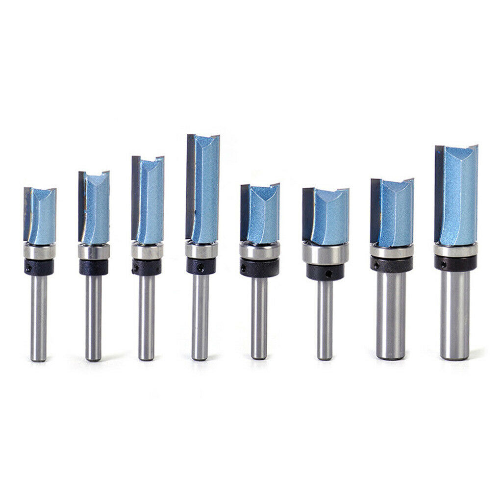 Straight Flute Flush Trim Router Wood Bits Cutter Top Bearing 1/4*1/2*25mm