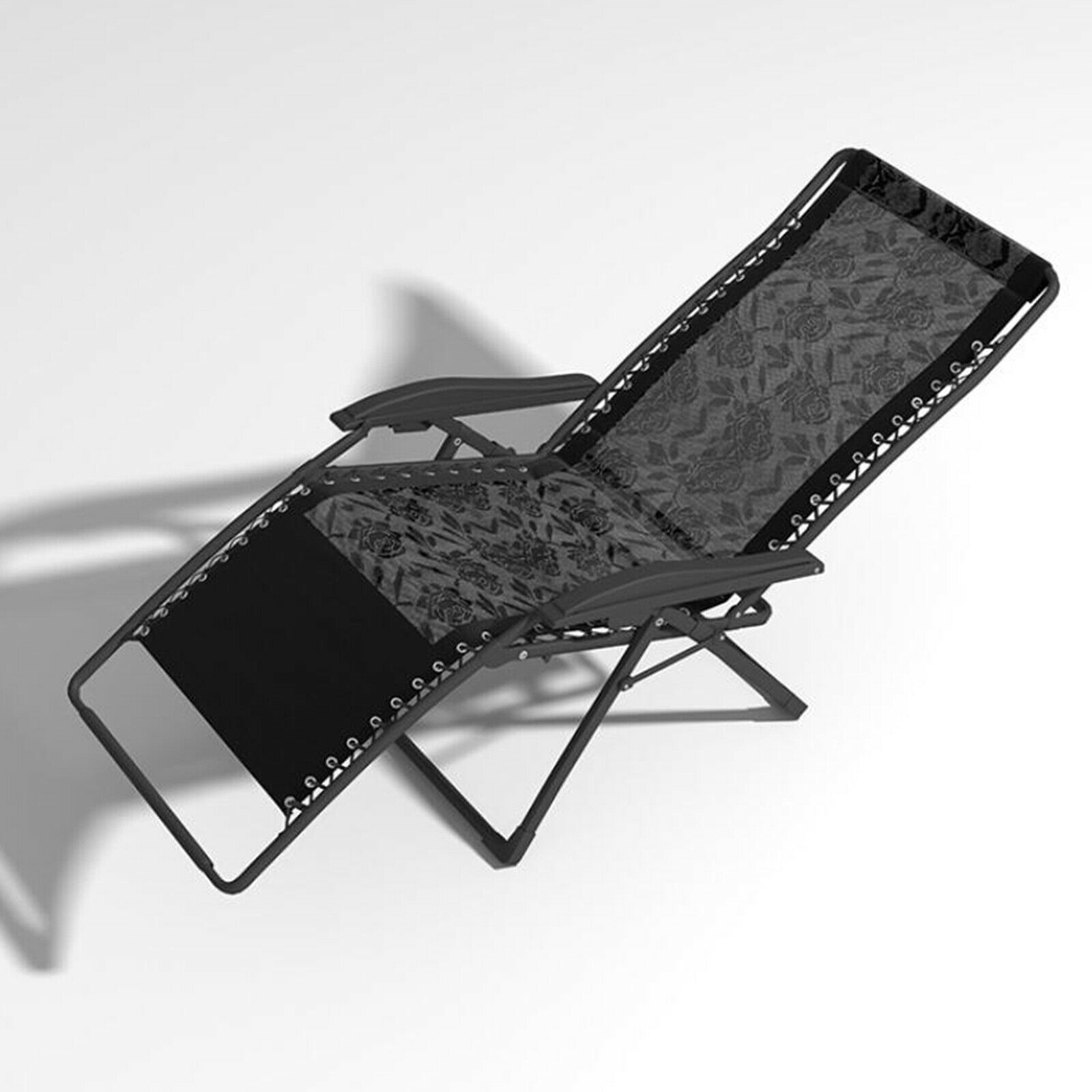 2X Replacement Fabric for Folding Sling Chairs  Chair Outdoor Lawn black flower