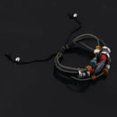 Unisex Beaded Punk Style Cuff Wristband Bracelet Rope Bangle Fashion Jewelry