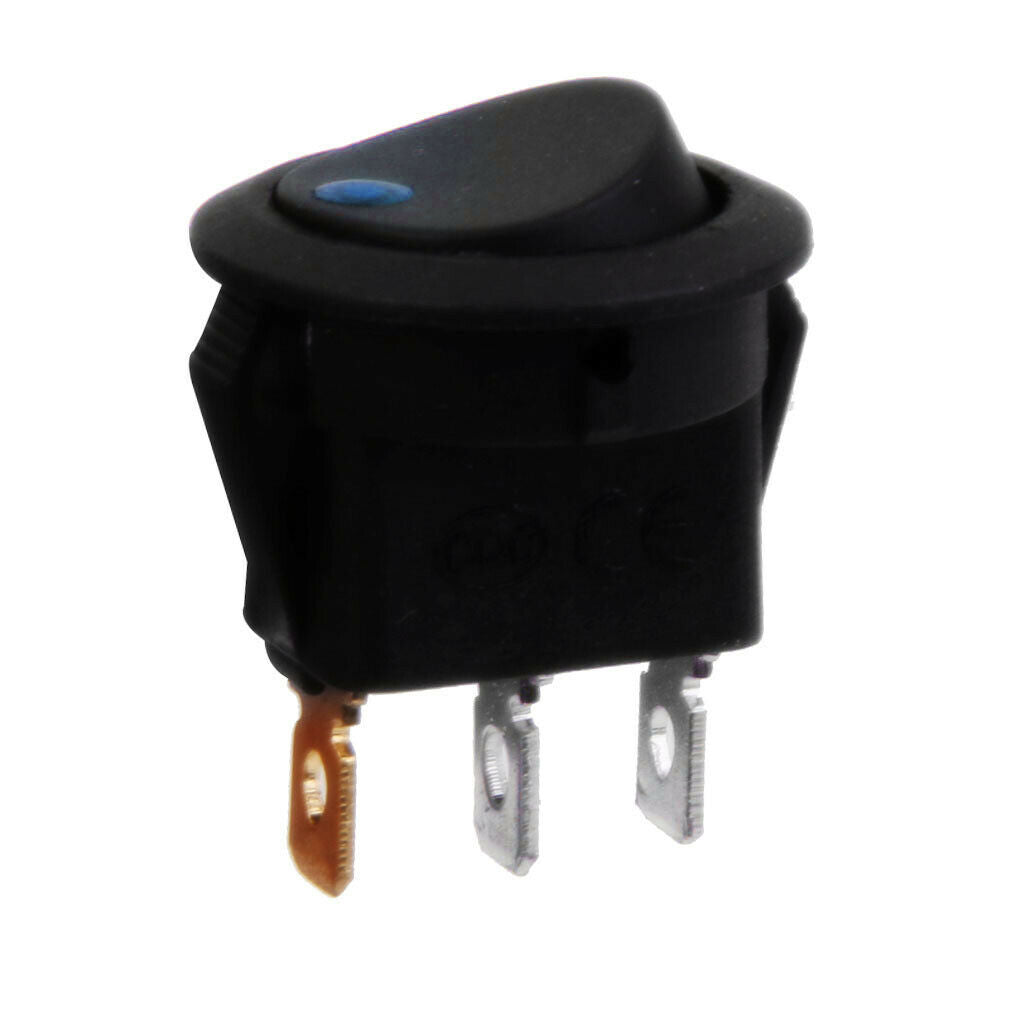 10pcs Blue Led Dot Light Car Auto Boat Round Rocker ON/OFF Toggle Switch