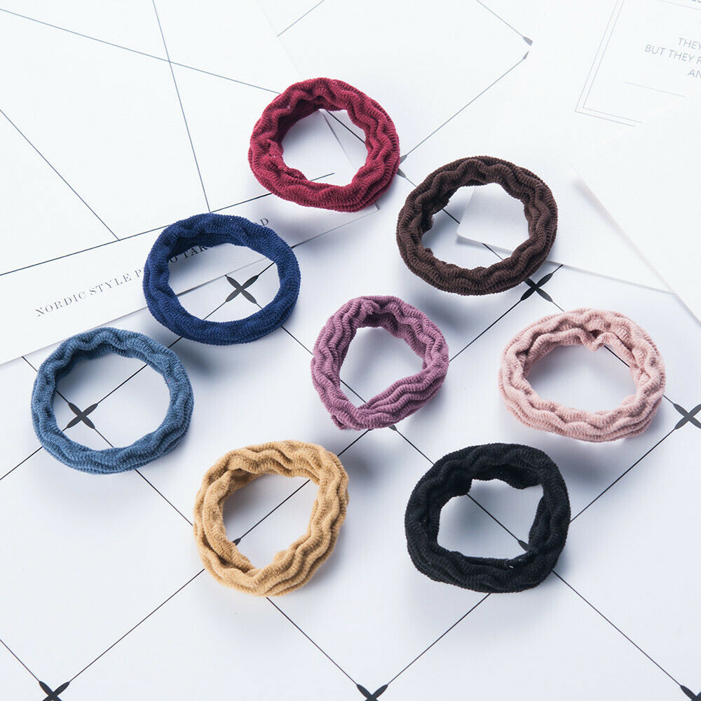 5X Women Elastic Rubber Hair Ties Band Rope Ponytail Holder Resilience Seamless