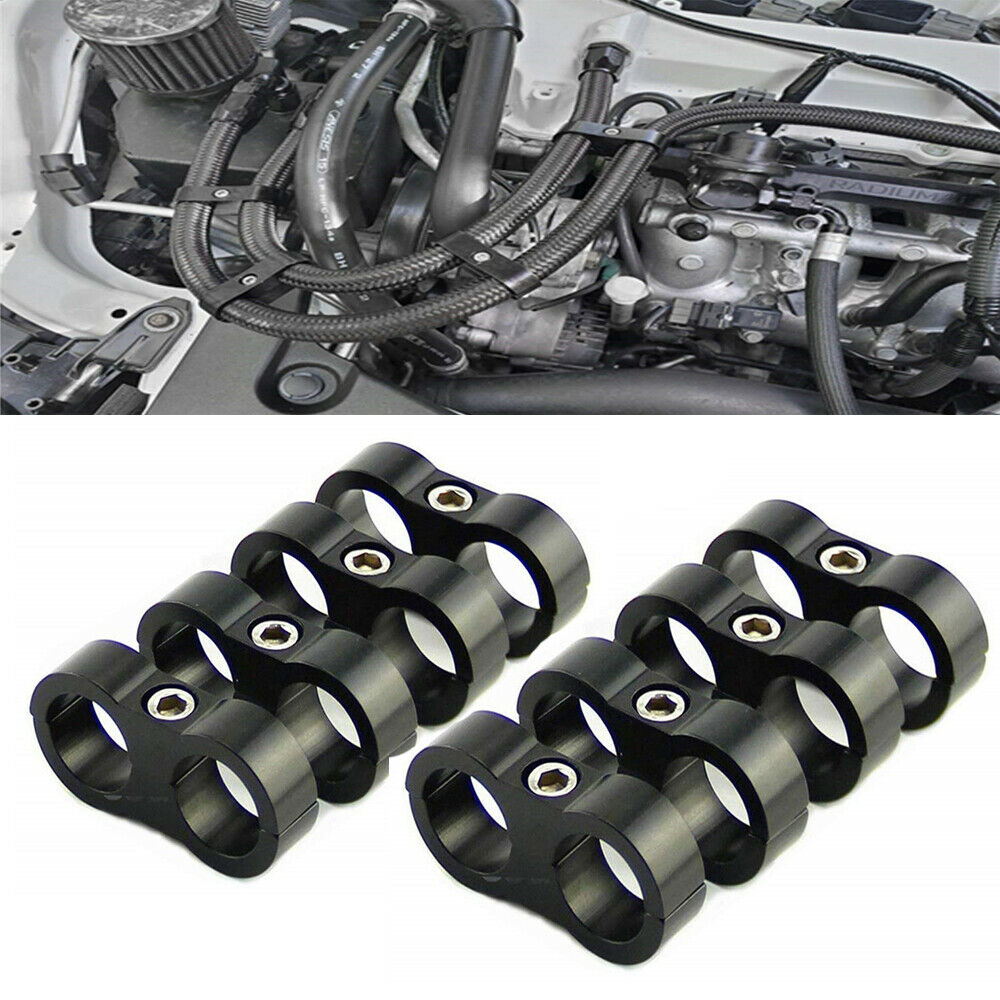 8Pcs AN-8 AN8 16MM 17MM Braided Hose Separator Clamp Fitting Adapter Bracket