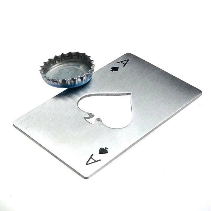 Bottle Opener Ace Pique Poker Casino Beer Steel New Stainless