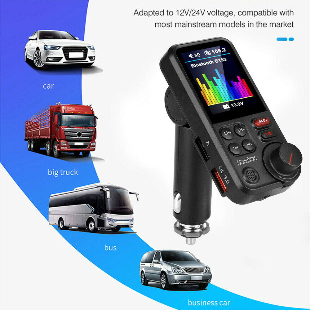 Blutooth Car FM Transmitter MP3 Player Hands free Radio Adapter 2 USB Charger