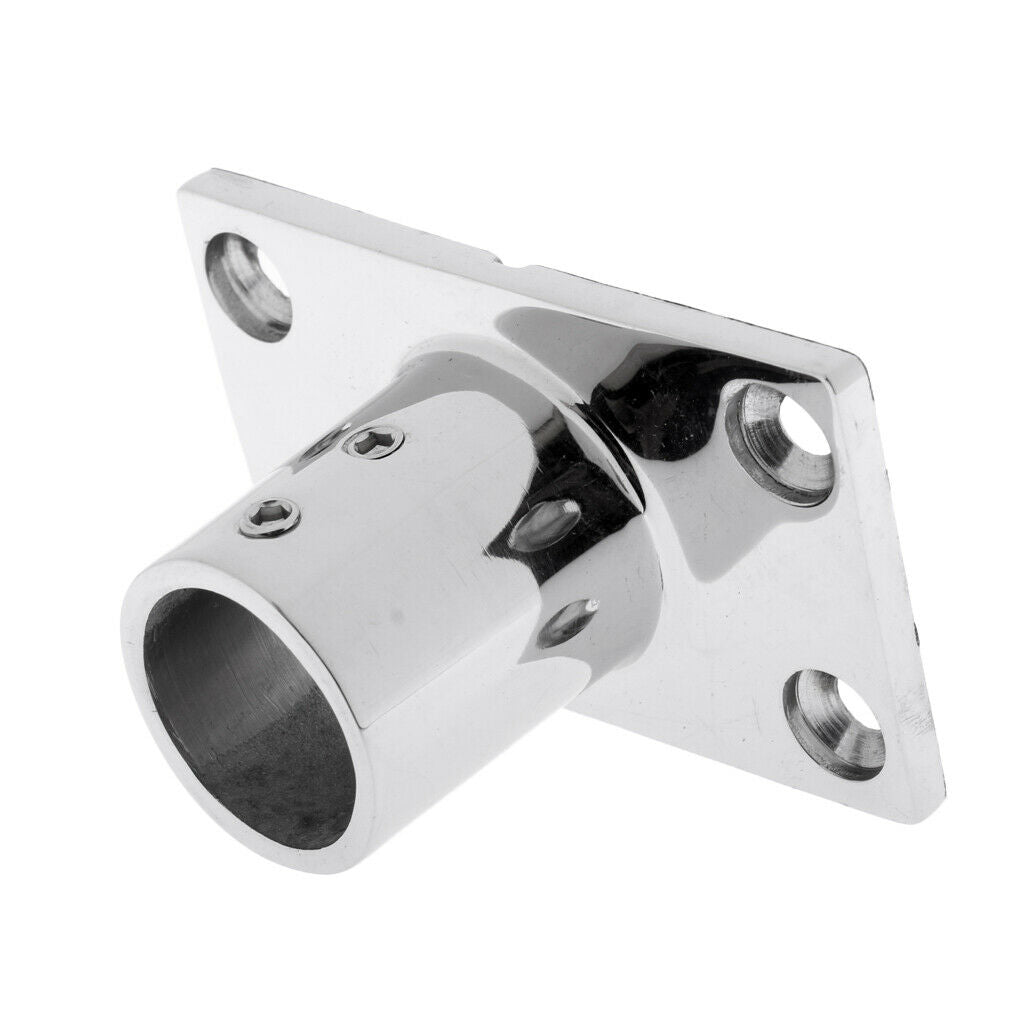 4x Boat Hand Rail Fitting 90 Degree 25mm Rectangular Stanchion Base Marine