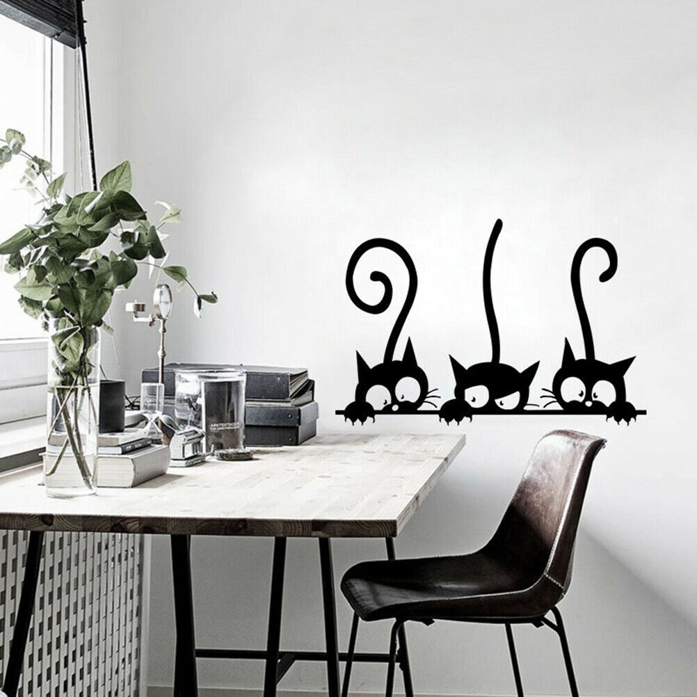 Lovely Three Black Cat wall Stickers Animal Room Decoration personality D.l8